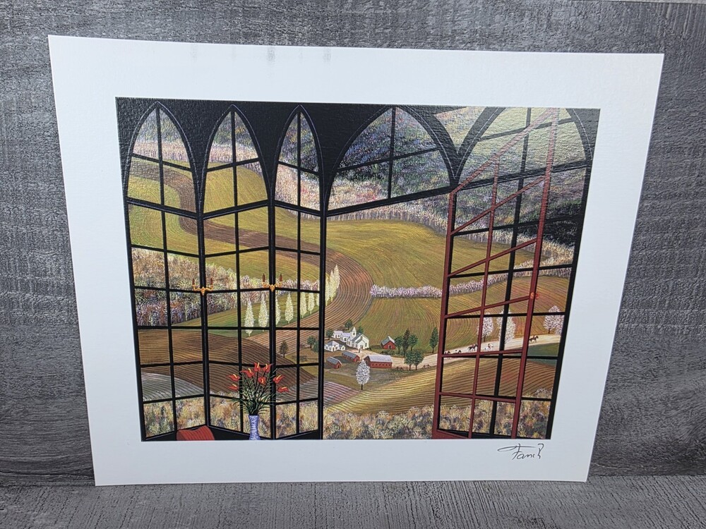 Signed Rolling Fields Fanch Francois Landscape Country Seriolithograph 197.7